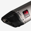 Lextek Matt Stainless Steel ST7 Exhaust Silencer 400mm with Carbon Tip 60mm