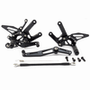 Lextek Black Rear Sets for Yamaha YZF R6 (06-20)