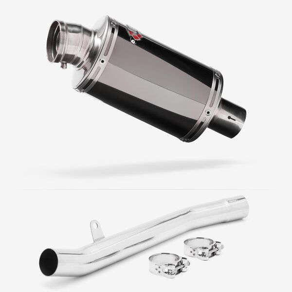 Lextek OP15 Dark Tint Stainless Exhaust 200mm with Link Pipe for Suzuki GSF1200 Bandit (96-06)