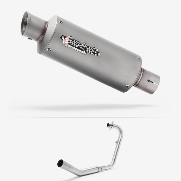 Lextek GP1 Matt S/Steel GP Stubby Exhaust System 240mm for Lexmoto ZSX-R 125