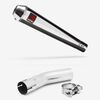 Lextek AC1 Polished Classic Exhaust 350mm with Link Pipe for Lexmoto LXR 125 & 380