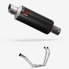 Lextek GP8C Carbon Fibre GP Stubby Exhaust System 240mm for Yamaha YZF R3 (15-18)