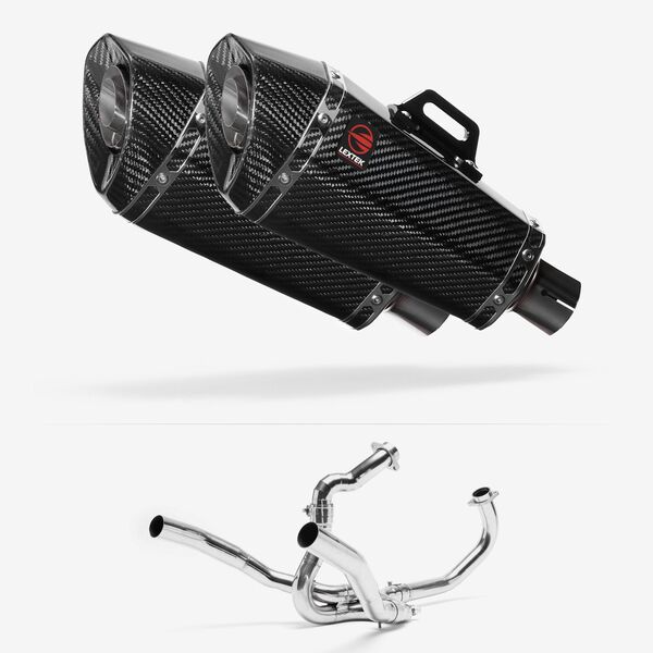 Lextek XP8C Carbon Fibre Exhaust System 210mm for SUZUKI SV1000 (03-07)