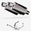 Lextek OP15 Dark Tint Stainless Exhaust System 200mm for SUZUKI SV1000 (03-07)