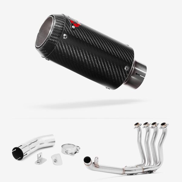 Lextek CP8C Full Carbon Exhaust 150mm with Link Pipe for Suzuki GSX-S 1000 F (15-20)