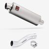 Lextek OP1 Matt S/Steel Exhaust 350mm with Link Pipe for Suzuki GSX 250 R (17-18)