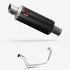 Lextek GP8C Carbon Fibre GP Stubby Exhaust System 240mm for Honda CB125 R (18-20)