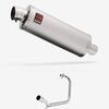 Lextek OP1 Matt S/Steel Exhaust System 350mm for Honda CB125F/GLR125 (15-19)