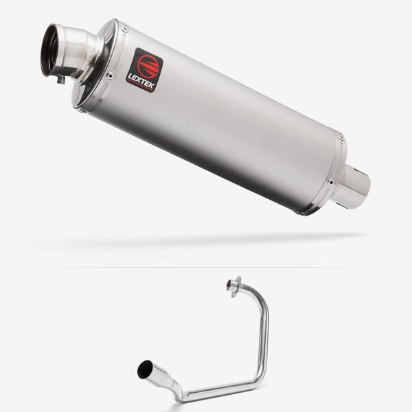 Lextek OP1 Matt S/Steel Exhaust System 350mm for Honda CB125F/GLR125 (15-19)