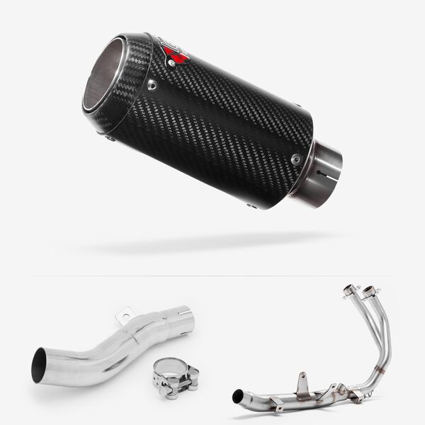 Lextek CP8C Full Carbon Exhaust System 150mm for Honda CBR500R & CB500F/X (13-15)