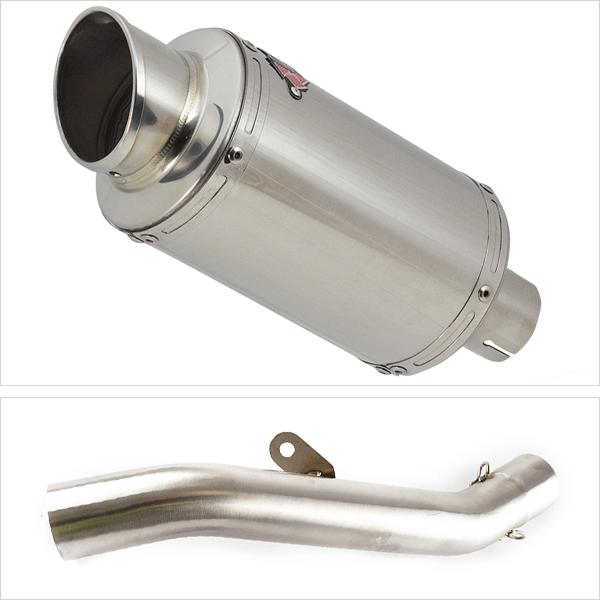 Lextek YP4 S/Steel Stubby Exhaust 200mm High Level with Link Pipe for Yamaha YZF R6 (17-22)