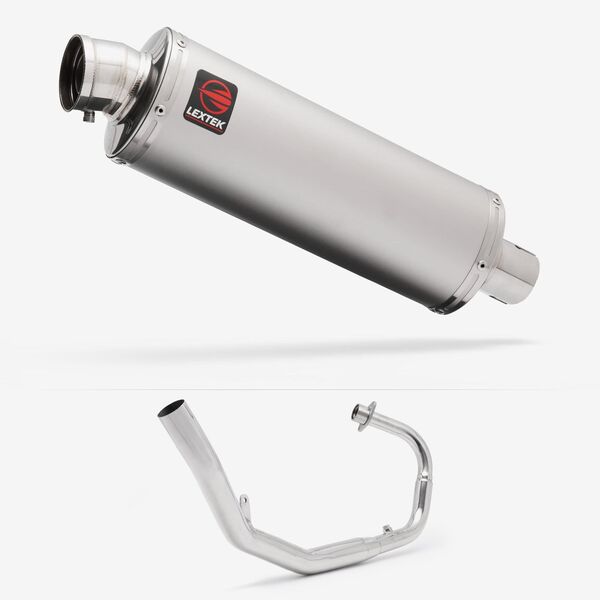 Lextek OP1 Matt S/Steel Exhaust System 350mm for Lexmoto LXR 125