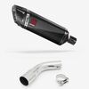 Lextek SP9C Gloss Carbon Fibre Exhaust 300mm with Link Pipe for Suzuki SV650 (16-20)