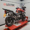 Lextek SP9C Gloss Carbon Fibre Exhaust 300mm with Link Pipe for Triumph Explorer 1200 (12-18)