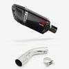 Lextek SP11C Gloss Carbon Fibre Exhaust 200mm with Link Pipe for Suzuki SV650 (16-20)