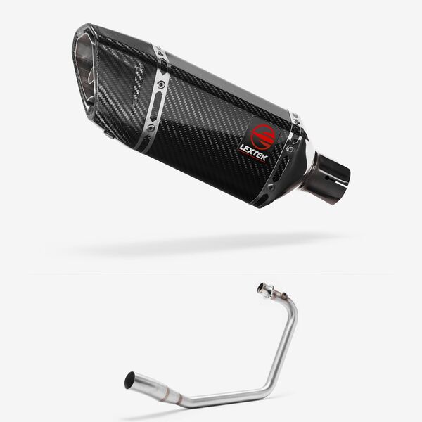 Lextek SP11C Gloss Carbon Fibre Exhaust System 200mm