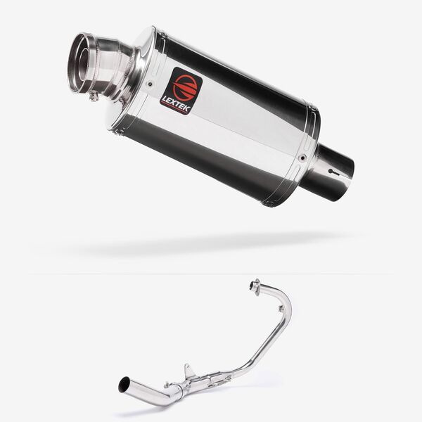 Lextek OP4 Polished S/Steel Exhaust System 200mm for Lexmoto LS-N 125