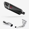 Lextek SP9C Gloss Carbon Fibre Exhaust System 300mm for Kawasaki Z900 (20-23)