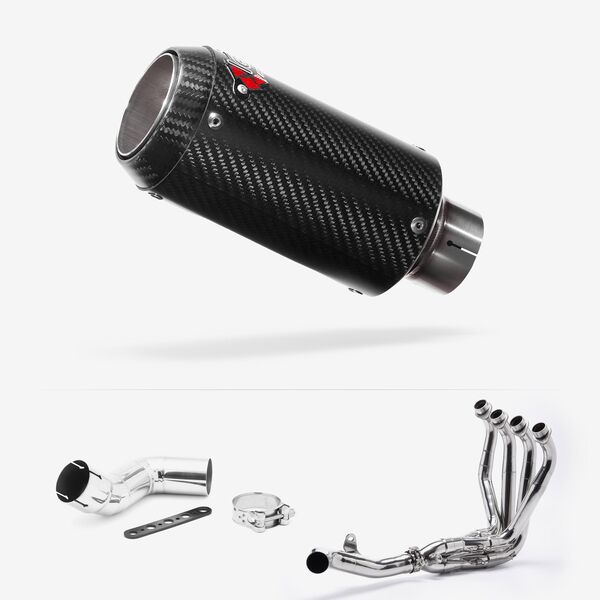 Lextek CP8C Full Carbon Exhaust System 150mm for Kawasaki Ninja 1000SX (20- )