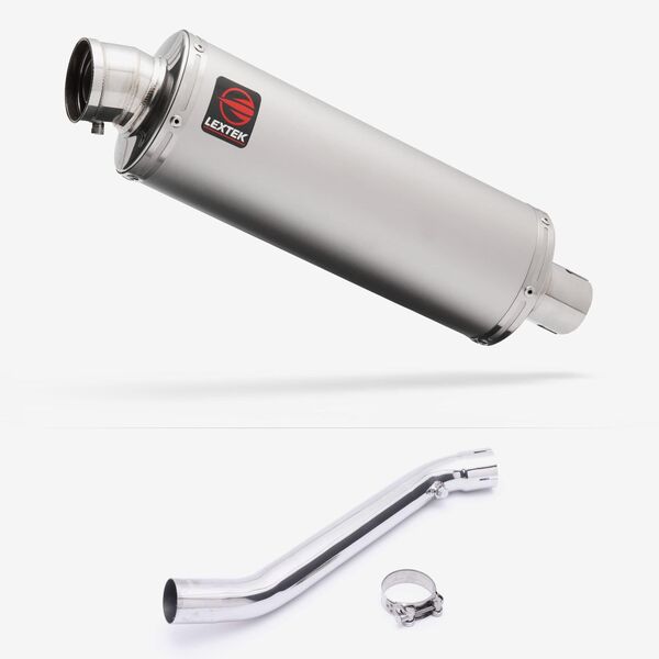 Lextek OP1 Matt S/Steel Exhaust 350mm with Link Pipe for Kawasaki ZX-10R Ninja (11-16)