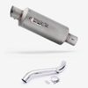 Lextek GP1 Matt S/Steel GP Stubby Exhaust 240mm with Link Pipe