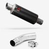 Lextek GP8C Carbon Fibre GP Stubby Exhaust 240mm with Link Pipe for Suzuki GSR750 (11-16)