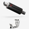 Lextek GP8C Carbon Fibre GP Stubby Exhaust System 240mm Low Level for Yamaha MT-09 (13-20)