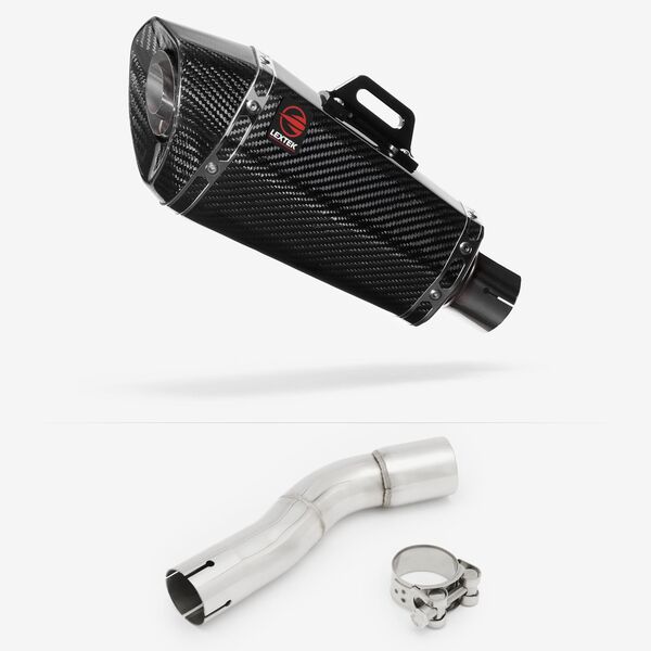 Lextek XP8C Carbon Fibre Exhaust 210mm with Link Pipe for Honda CMX500 Rebel (17-19)