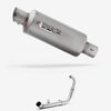 Lextek GP1 Matt S/Steel GP Stubby Exhaust System 240mm for Yamaha YZF-R125 / MT-125 (14-18)