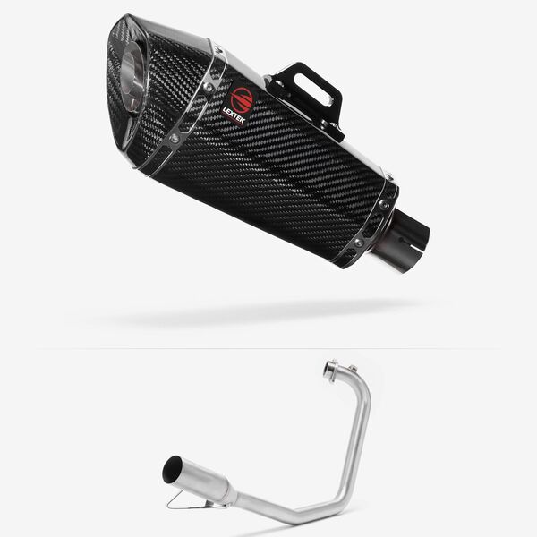 Lextek XP8C Carbon Fibre Exhaust System 210mm for Lexmoto Aspire