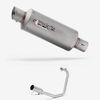 Lextek GP1 Matt S/Steel GP Stubby Exhaust System 240mm for Lexmoto Aspire