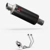 Lextek GP8C Carbon Fibre GP Stubby Exhaust System 240mm Low Level for Yamaha MT-07/XSR 700 (14-24)