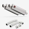 Lextek OP1 Matt S/Steel Exhaust 350mm with Link Pipe for Honda VTR 1000 (97-05)