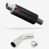 Lextek GP8C Carbon Fibre GP Stubby Exhaust 240mm with Link Pipe for Suzuki SV650 (16-20)