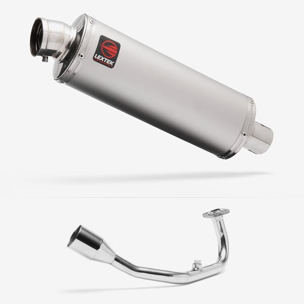 Lextek Stainless Steel OP1 Matt S/Steel Exhaust System 350mm for Lexmoto Diablo 125 / SRT125